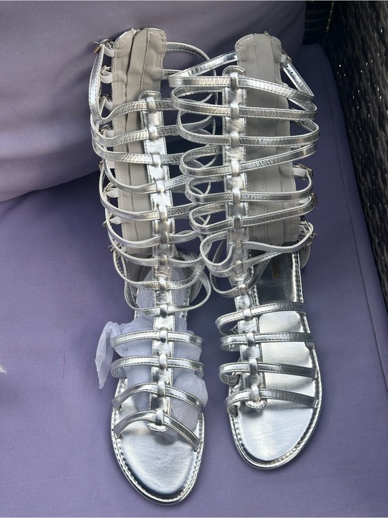 Fashion Nova Shoes - Fashion Nova Silver Gladiator Strappy Sandals for Women